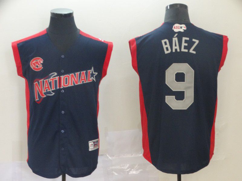 Men Chicago Cubs #9 Baez Navy Blue 2019 All Star MLB Jerseys->atlanta braves->MLB Jersey